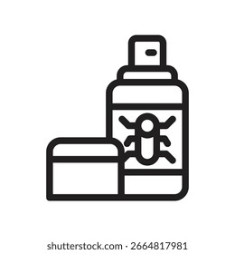 Icono de contorno de Vector de pulverización de insectos. Archivo EPS 10 