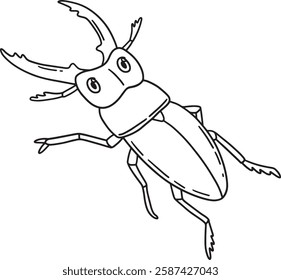 Insect Stag Beetle Animal Isolated Coloring Page 