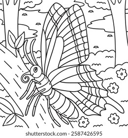 Insect Swallowtail Butterfly Animal Coloring Page