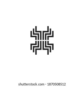 Insect symbol logo with stripes forming an insect style, suitable for identity logos with insect themes