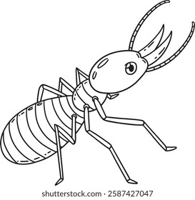 Insect Termite Animal Isolated Coloring Page 