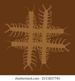 insect themed ceramic design in brown