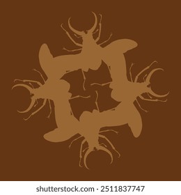 insect themed ceramic design in brown