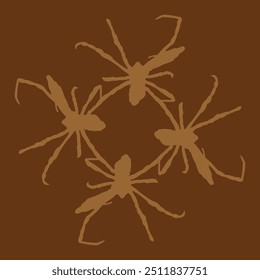 insect themed ceramic design in brown