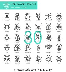 Insect , Thin Line and Pixel Perfect Icons