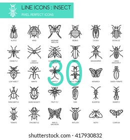 Insect , Thin Line and Pixel Perfect Icons