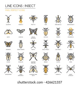 Insect , Thin Line and Pixel Perfect Icons