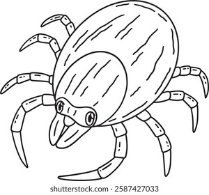 Insect Tick Animal Isolated Coloring Page for Kids