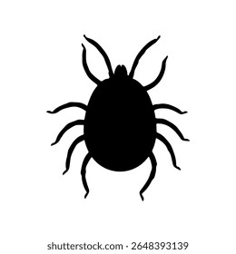 Insect tick silhouette icon vector flat design on white background