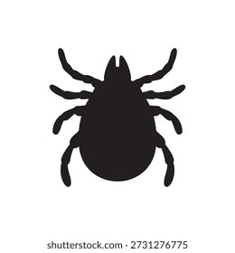 Diseño plano de Vector de icono de silueta de garrapata de insecto.