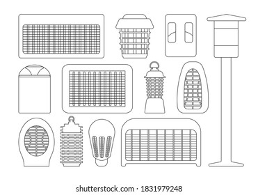 Insect trap vector outline set icon. Vector illustration flytrap on white background. Isolated outline set icon insect trap.