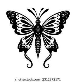 insect tribal tattoo hand drawn illustration