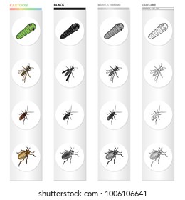 Insect, useful, harmful, and other web icon in cartoon style.Ecology, nature, bug, icons in set collection.