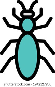insect vector color line icon