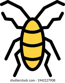 insect vector color line icon
