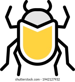 insect vector color line icon