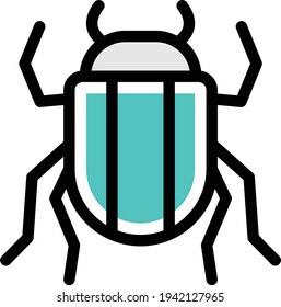 insect vector color line icon