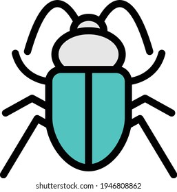 insect vector color line icon