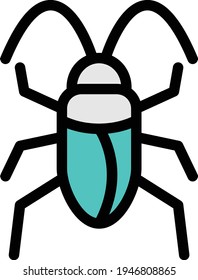 icono de línea de color del vector de insectos
