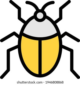 insect vector color line icon