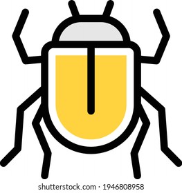 insect vector color line icon