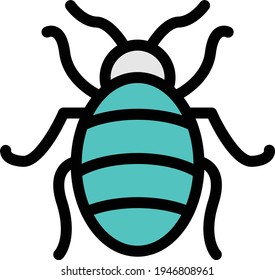 icono de línea de color del vector de insectos