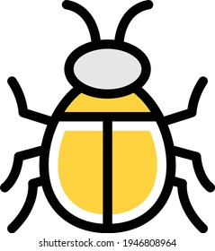 insect vector color line icon