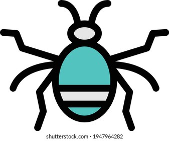 insect vector color line icon