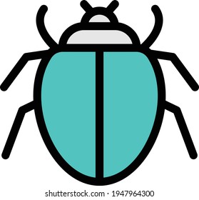 insect vector color line icon
