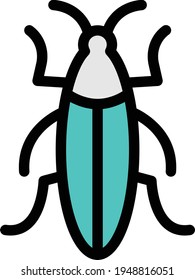 insect vector color line icon
