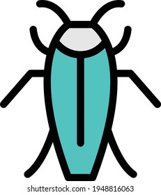 insect vector color line icon