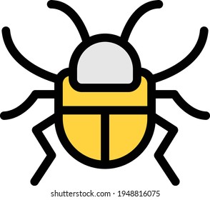 insect vector color line icon