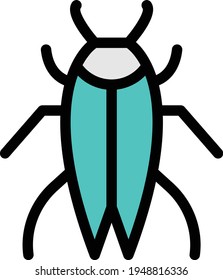 insect vector color line icon