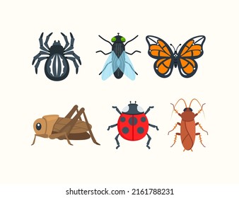 Insect Vector Emoji Set Illustrations. Insect Emoticons
