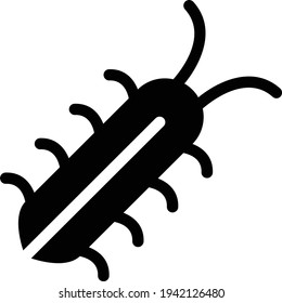 insect vector glyph flat icon