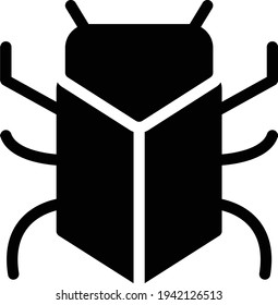 insect vector glyph flat icon