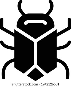 insect vector glyph flat icon