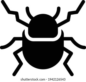 insect vector glyph flat icon