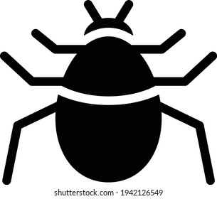 insect vector glyph flat icon