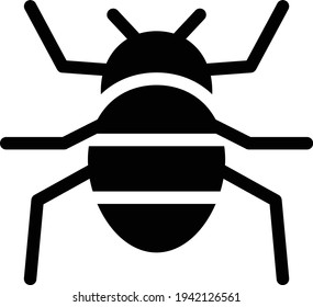 insect vector glyph flat icon