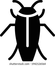 insect vector glyph flat icon