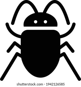 insect vector glyph flat icon