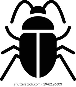 insect vector glyph flat icon