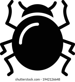 insect vector glyph flat icon