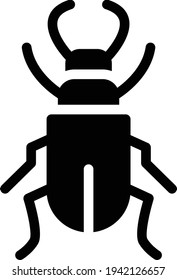 insect vector glyph flat icon