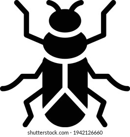 insect vector glyph flat icon