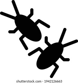 insect vector glyph flat icon
