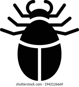 insect vector glyph flat icon