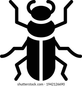 insect vector glyph flat icon