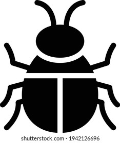 insect vector glyph flat icon